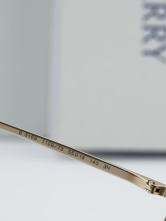 Burberry BE3169 110973 Oval Sunglasses - Gold/Brown